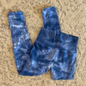 Free People Movement Good Karma blue tie dye leggings size S/XS